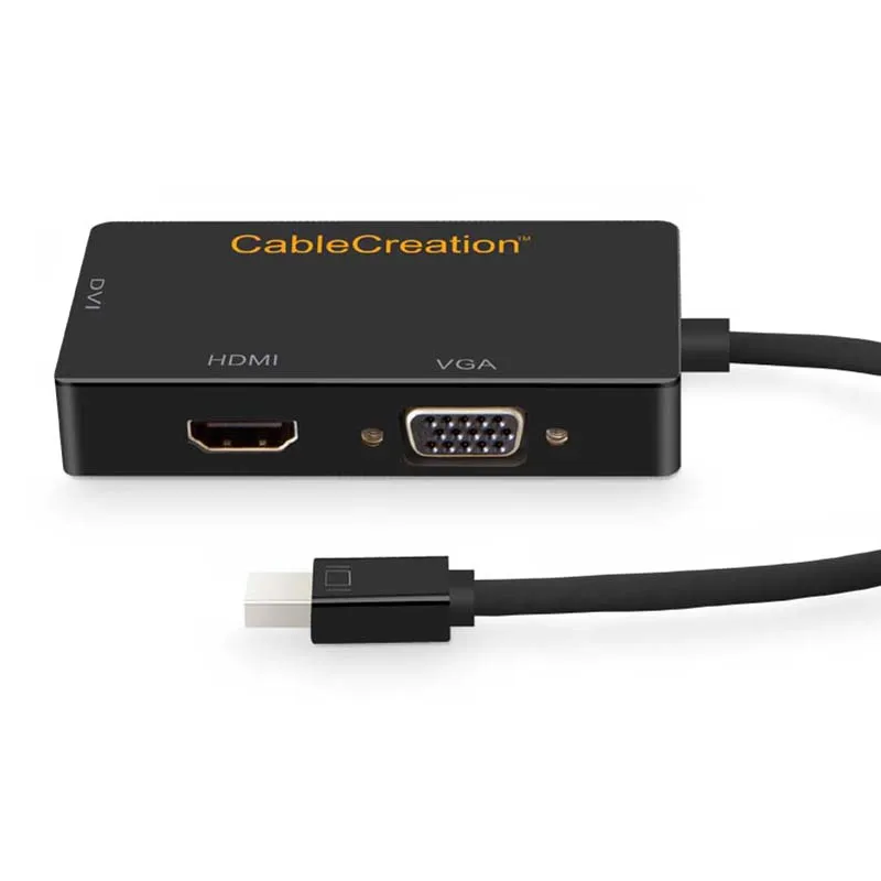 Mini DP к HDMI VGA DVI 3 в 1 позолоченный адаптер DisplayPort (Thunderbolt) совместимый с MacBook iMac Mac Book Air