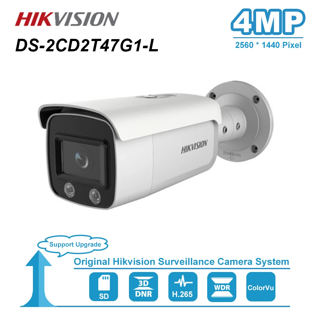 Hikvision DS-2CD2T47G1-L 4 MP Bullet ColorVu Fixed Bullet Network POE IP Camera H.265 CCTV Surveillance 3D DNR IP67 SD Card Slot
Hikvision DS-2CD2T47G1-L 4 MP Bullet ColorVu Fixed Bullet Network POE IP Camera H.265 CCTV Surveillance 3D DNR IP67 SD Card Slot