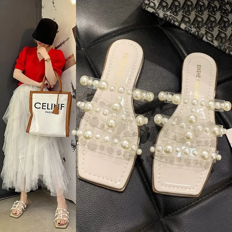 Net Red Korean Sandals and Slippers Female Ins Tide 2021 Summer New Pearl One-word Slippers Fairy Style Beach Slippers
Net Red Korean Sandals and Slippers Female Ins Tide 2021 Summer New Pearl One-word Slippers Fairy Style Beach Slippers