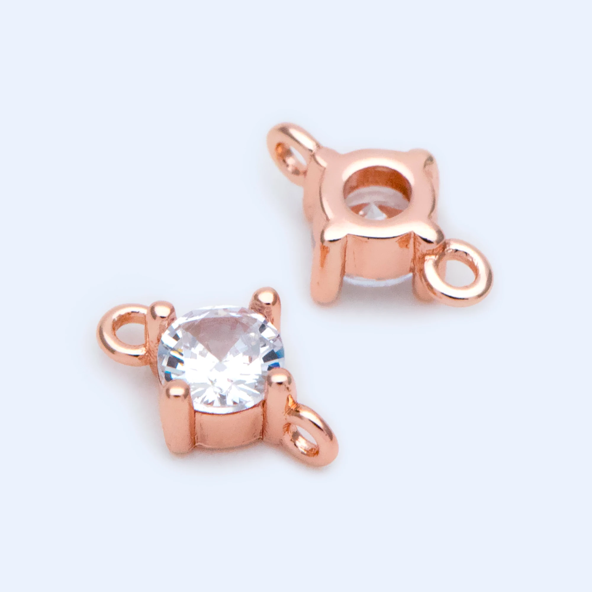 10pcs Rose Gold Cubic Zirconia Connector 4mm, For DIY Jewelry Making Accessories, Rose Gold plated Brass (GB-1654)
10pcs Rose Gold Cubic Zirconia Connector 4mm, For DIY Jewelry Making Accessories, Rose Gold plated Brass (GB-1654)