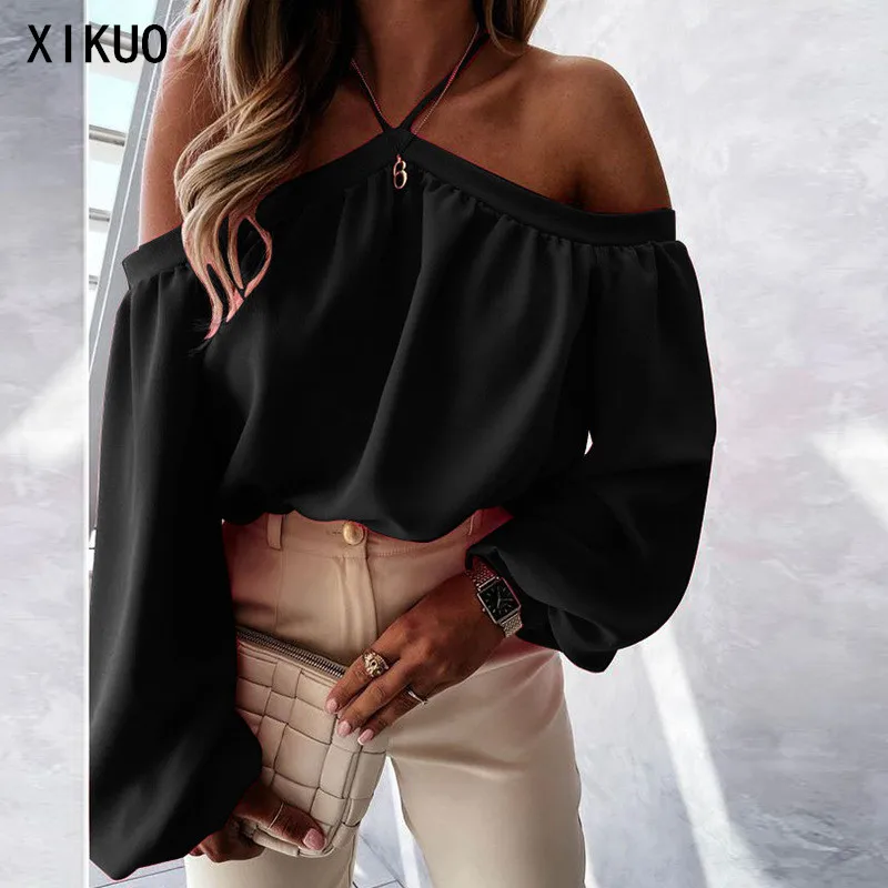 FD362 Women's 2021 New Solid Color Strapless Hanging Neck Long-sleeved Casual Sexy Top
FD362 Women's 2021 New Solid Color Strapless Hanging Neck Long-sleeved Casual Sexy Top