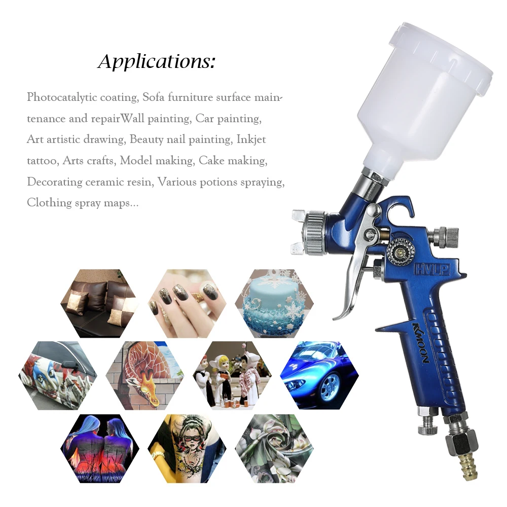 KKmoon H2000 Mini HVLP Air Spray Gun Airbrush Kit Touch Up Paint Sprayer Gravity Feed Air Brush Set Auto Car Painting
KKmoon H2000 Mini HVLP Air Spray Gun Airbrush Kit Touch Up Paint Sprayer Gravity Feed Air Brush Set Auto Car Painting