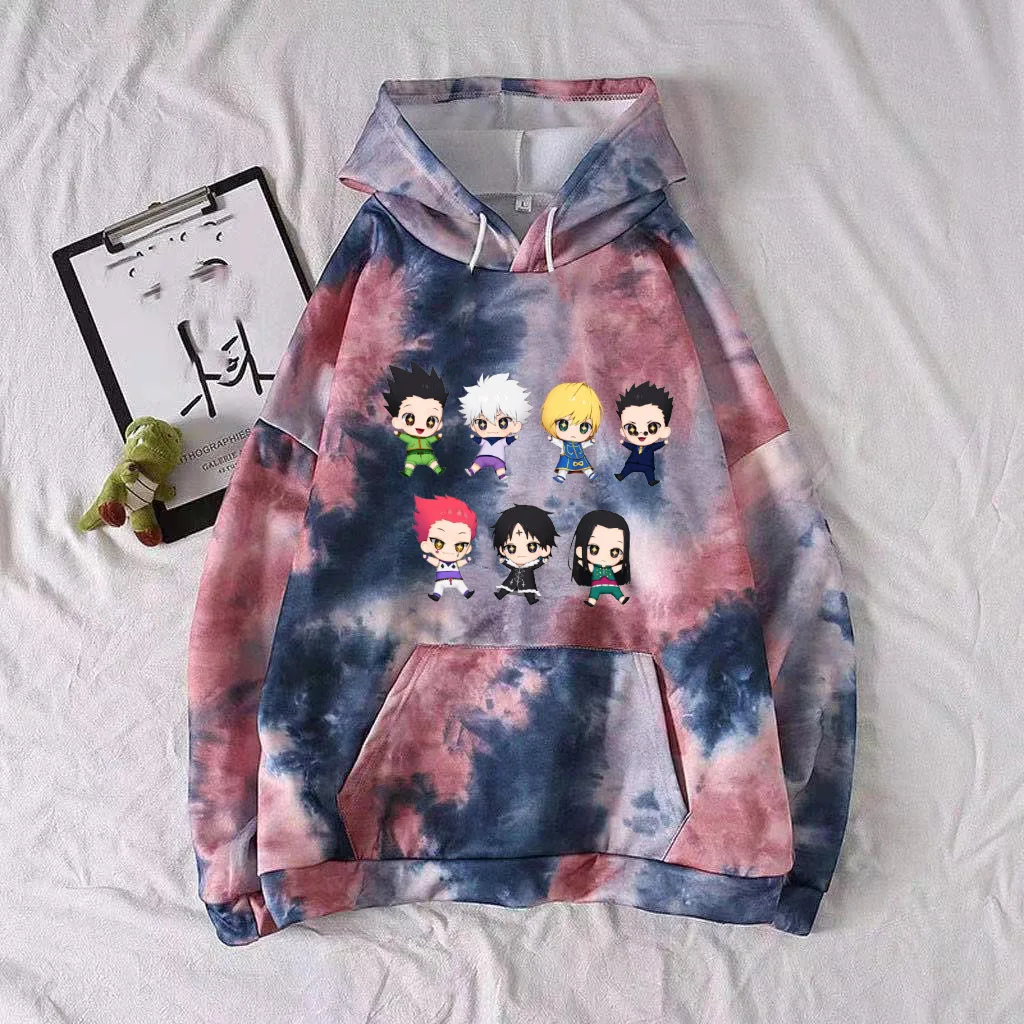 2021 Anime Tie-dye Hoodie Hunter X Hunter Pullovers Tops Long Sleeve Uniex Cloth
2021 Anime Tie-dye Hoodie Hunter X Hunter Pullovers Tops Long Sleeve Uniex Cloth