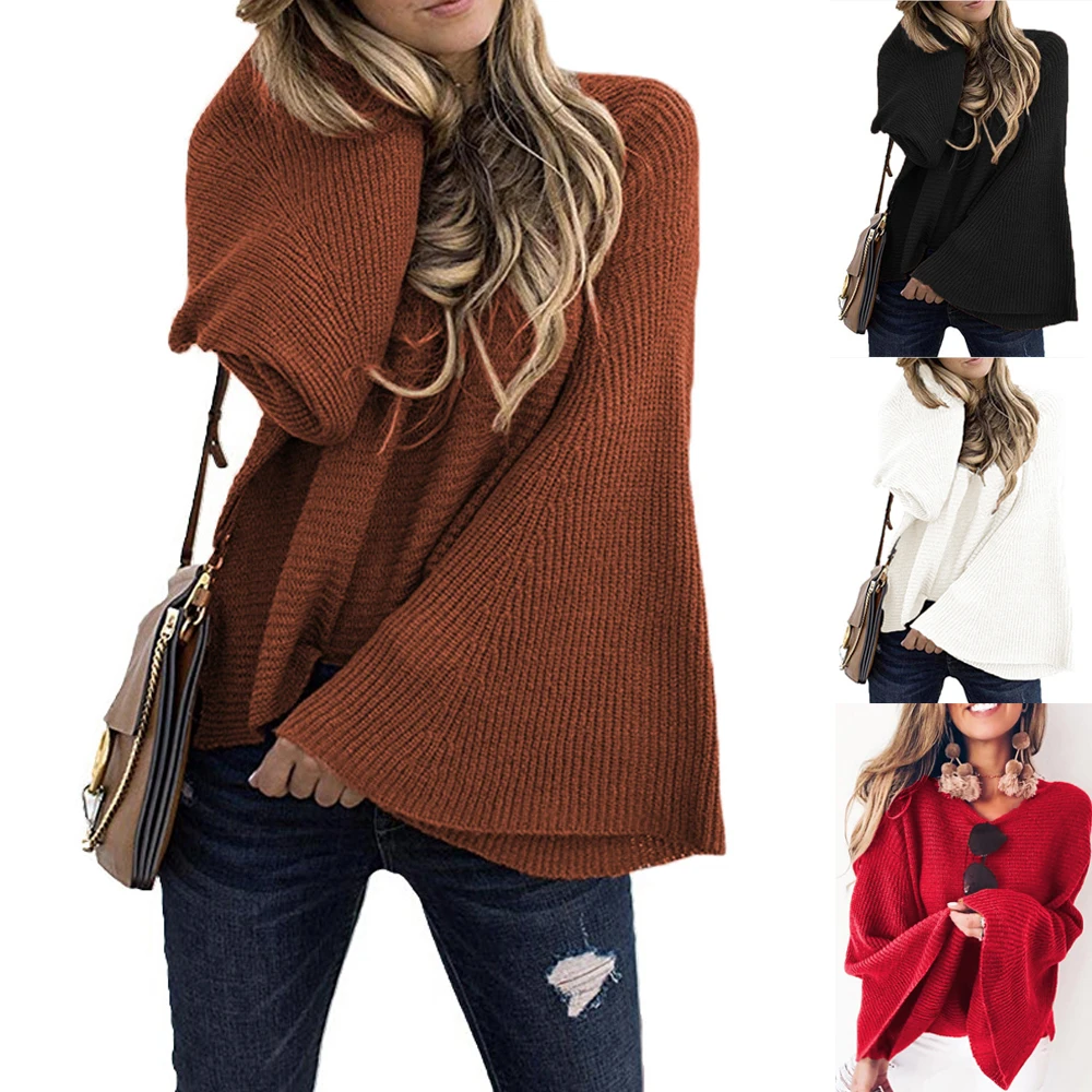 Autumn Winter New Knitwear O-Neck Flared Sleeve Loose Pullover Casual Women's Sweaters Tops Turtleneck Oversized Sweaters
Autumn Winter New Knitwear O-Neck Flared Sleeve Loose Pullover Casual Women's Sweaters Tops Turtleneck Oversized Sweaters