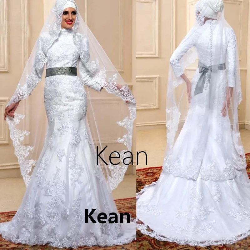 Mermaid Muslim Wedding Dresses Long Sleeves With Jacket Appliques Scarf Vestido De Noiva Dubai Arabic Wedding Gown Bride Dress
Mermaid Muslim Wedding Dresses Long Sleeves With Jacket Appliques Scarf Vestido De Noiva Dubai Arabic Wedding Gown Bride Dress