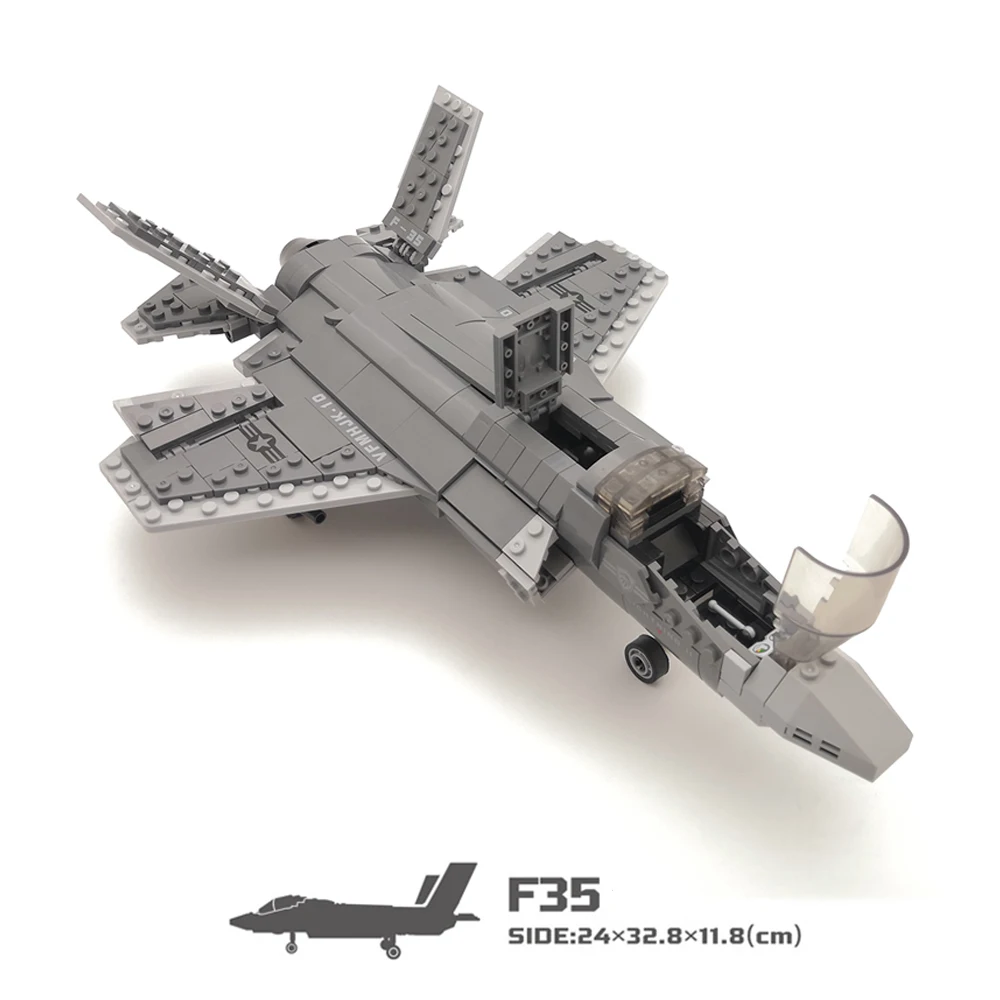 646PCS US Army F35 Fighter Lightning II Military MOC Aircraft Airplane Model Small Building Block Brick Children Gift Kids Toys
646PCS US Army F35 Fighter Lightning II Military MOC Aircraft Airplane Model Small Building Block Brick Children Gift Kids Toys