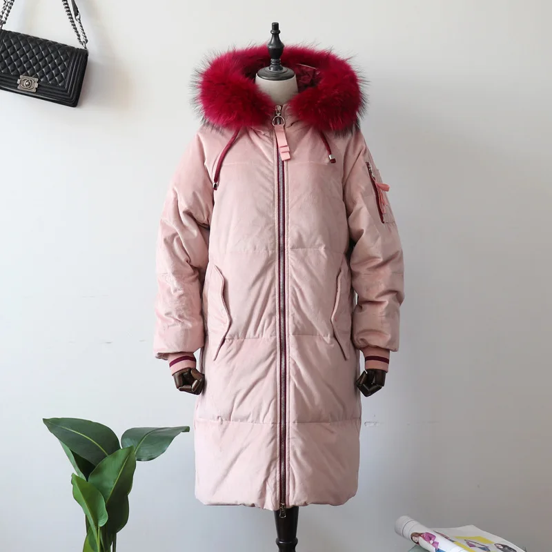 Winter Long Down Jacket Women Big Fur Collar Hooded White Duck Down Long Parkas Coat Female Slim Snow Outerwear Chaqueta Mujer
Winter Long Down Jacket Women Big Fur Collar Hooded White Duck Down Long Parkas Coat Female Slim Snow Outerwear Chaqueta Mujer