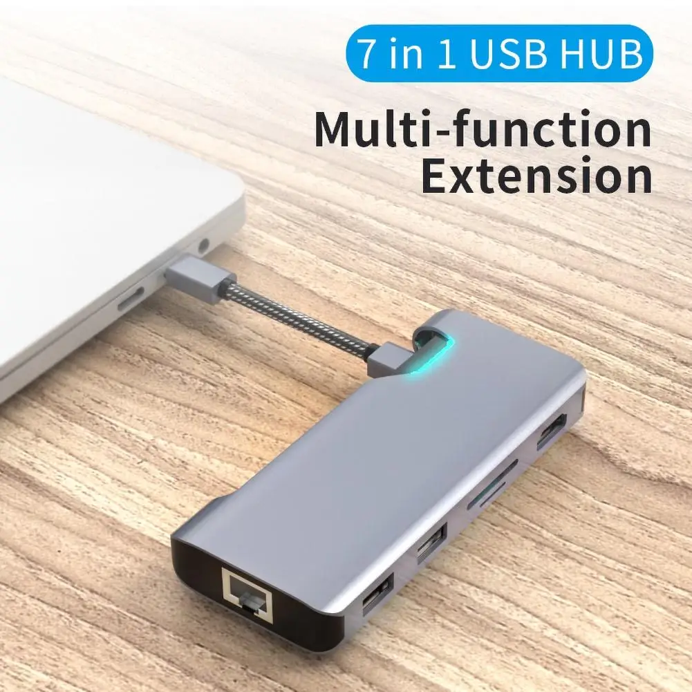 7-in-1 High Speed HUB Adapter USB-C Hub 4K 30HZ HD USB 3.0 Adapter Portable Laptop PD Charging SNetwork PD Hub
7-in-1 High Speed HUB Adapter USB-C Hub 4K 30HZ HD USB 3.0 Adapter Portable Laptop PD Charging SNetwork PD Hub