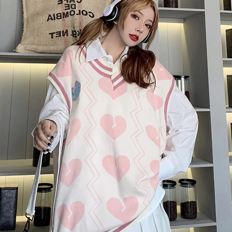 Женский свитер, жилет с принтом в японском стиле без рукавов, с V-образным вырезом, универсальные Свободные повседневные милые студенческие ... 
Женский свитер, жилет с принтом в японском стиле без рукавов, с V-образным вырезом, универсальные Свободные повседневные милые студенческие ...