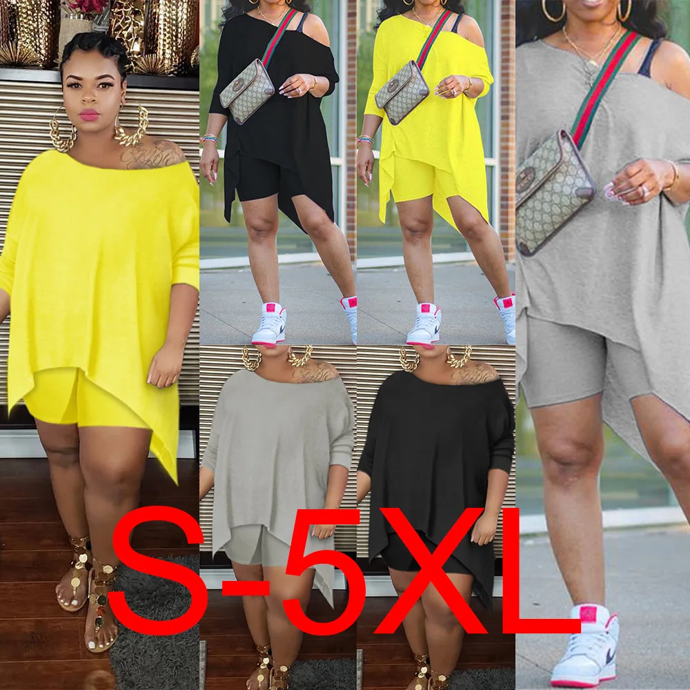 Casual Fashion Shoulder Irregular Slim Shorts Two-Piece elegant women shirt short sleeve gray yellow black
Casual Fashion Shoulder Irregular Slim Shorts Two-Piece elegant women shirt short sleeve gray yellow black