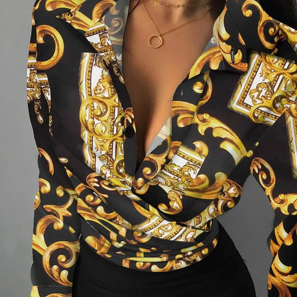 Autumn Sexy Deep V-neck Women's Shirt Blouses Casual Long-sleeve Fashion Floral Print Tops 2021 Woman Elegant Slim Blouse Shirts 
Autumn Sexy Deep V-neck Women's Shirt Blouses Casual Long-sleeve Fashion Floral Print Tops 2021 Woman Elegant Slim Blouse Shirts