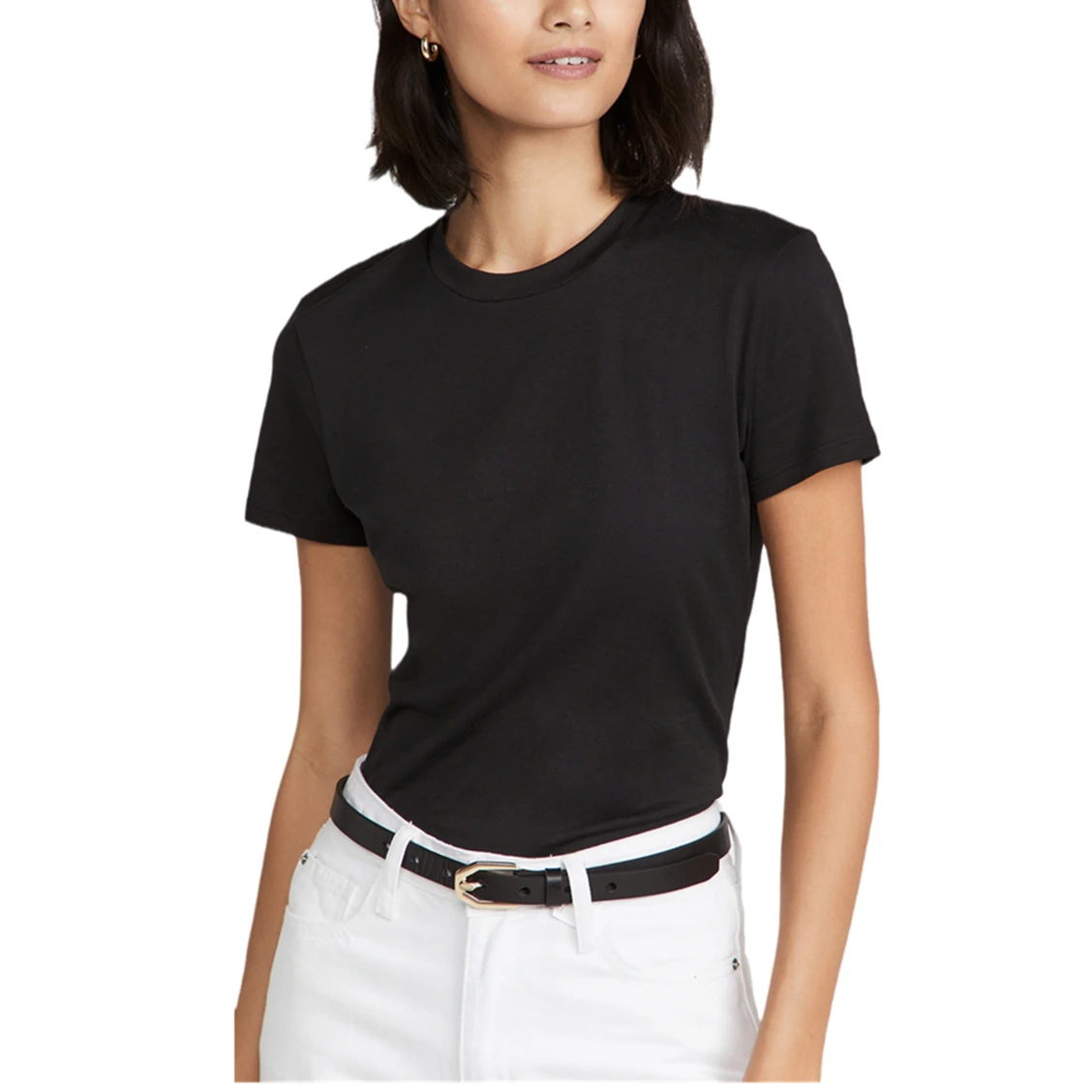 Basic Color Black Casual Cotton T-Shirt With Crew Neck Summer Boutique Tops Shirt
Basic Color Black Casual Cotton T-Shirt With Crew Neck Summer Boutique Tops Shirt