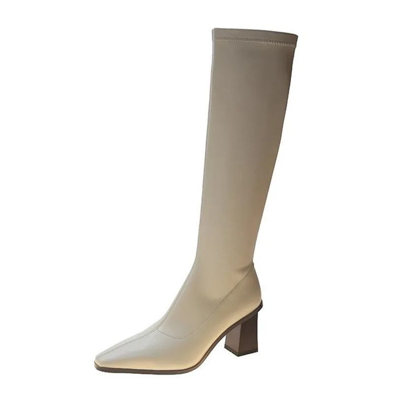Boots Women's Knee Length New Thick Heel High Heel Small Skinny Boots Black High Barrel Knight Leather Boots 
Boots Women's Knee Length New Thick Heel High Heel Small Skinny Boots Black High Barrel Knight Leather Boots