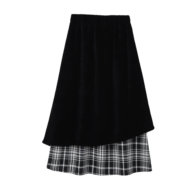 Elegant Knit Rib Skirt Women Spliced Plaid Skirt 2021 new Spring Vintage Elastic High Waist Casual Chic Buttom Female Skirt
Elegant Knit Rib Skirt Women Spliced Plaid Skirt 2021 new Spring Vintage Elastic High Waist Casual Chic Buttom Female Skirt