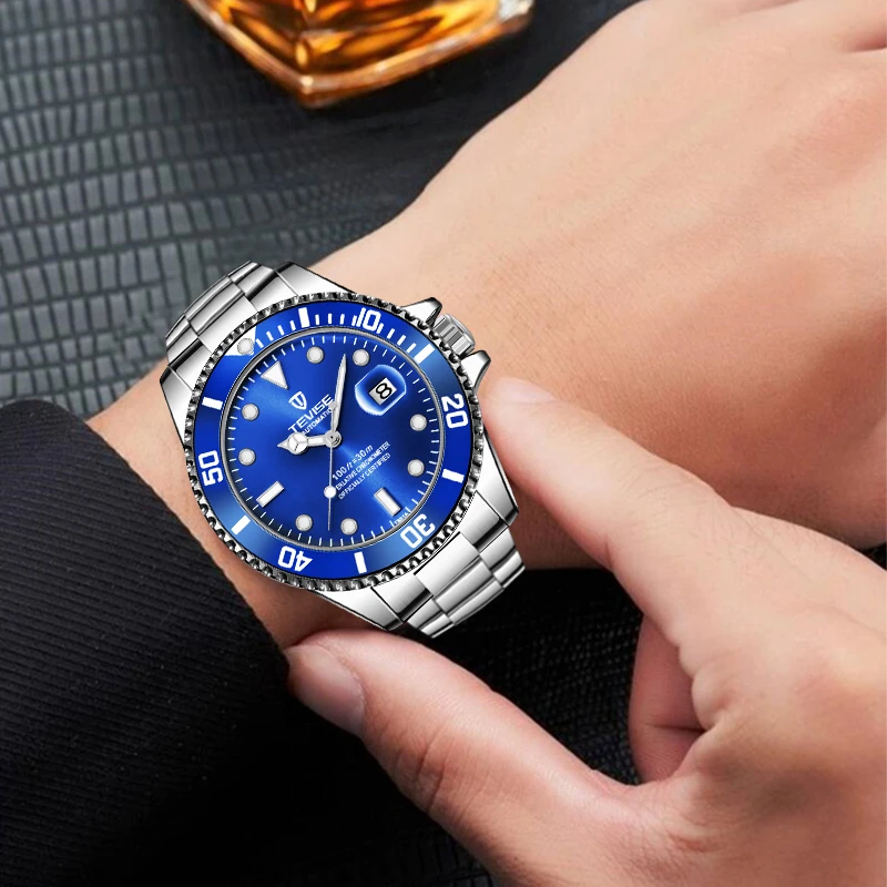 Роскошные мужские механические часы ведущей марки Tevise 2019 автоматические