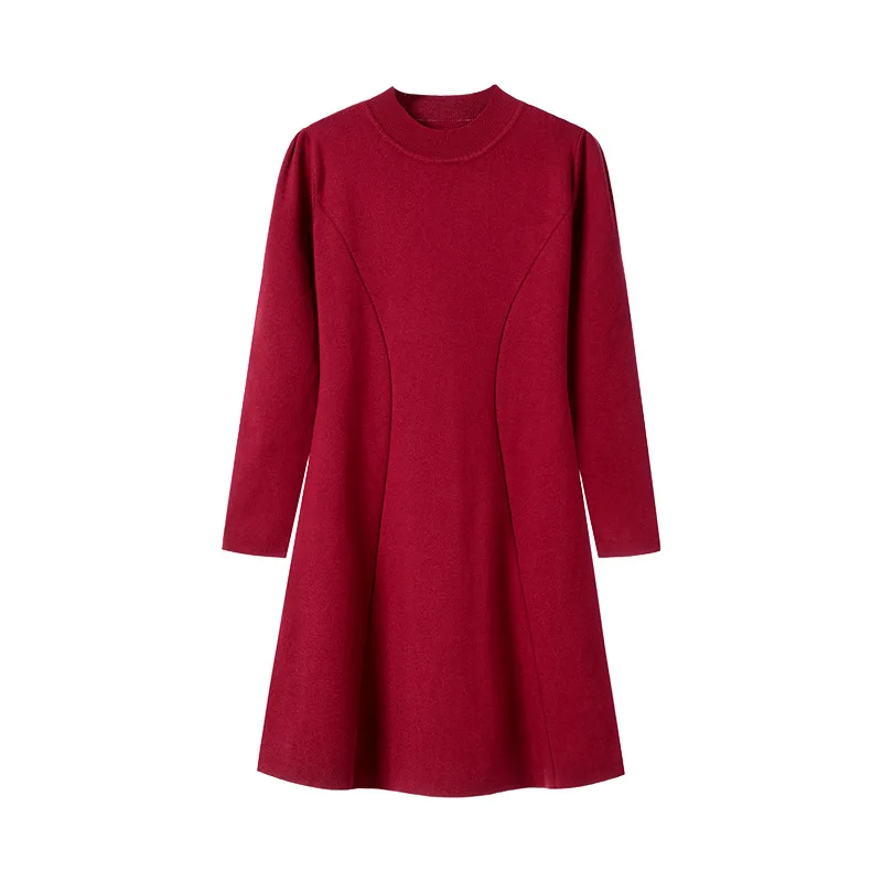 Women's autumn and winter 2020 new red dress temperament waist slimming knitted base skirt
Women's autumn and winter 2020 new red dress temperament waist slimming knitted base skirt
