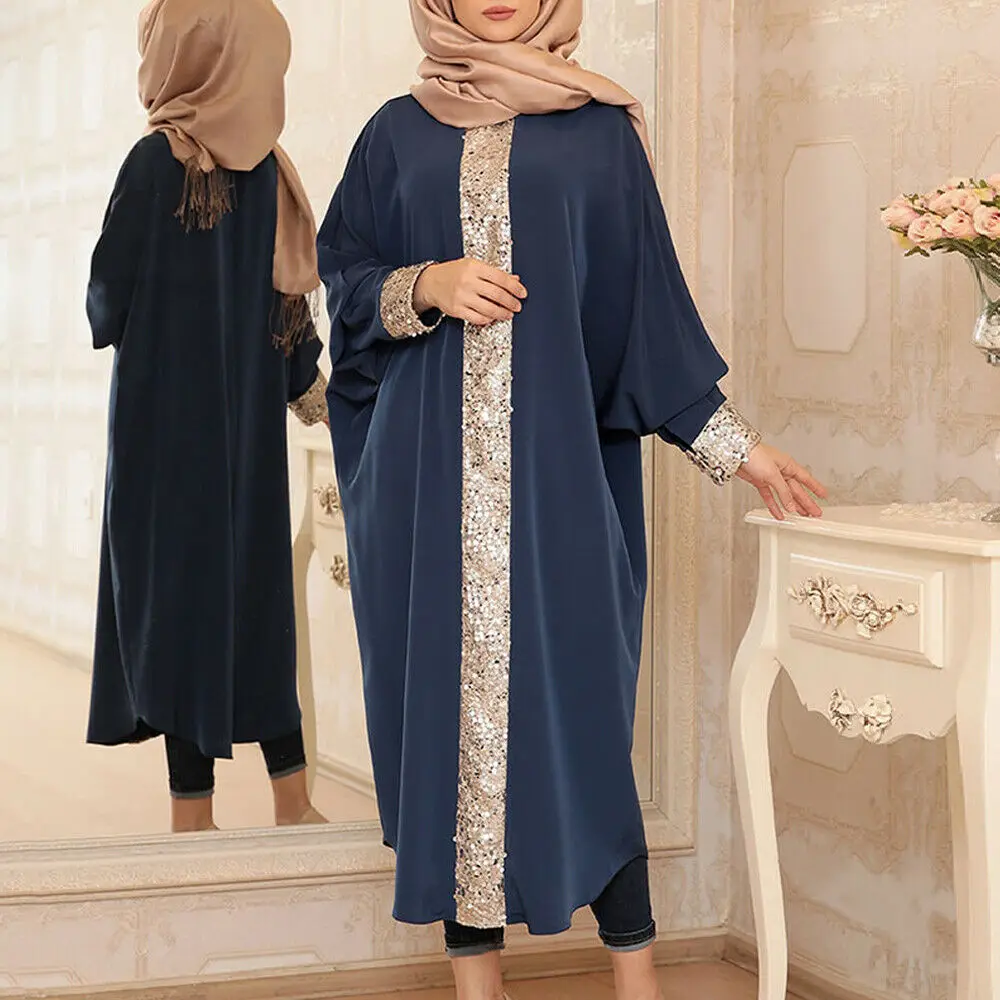 

Eid Party Sequins Muslim Women Abayas Loose Long Maxi Dress Turkey Arab Kaftan Ramadan Islam Dubai Gown Moroccan Jalabiya Caftan