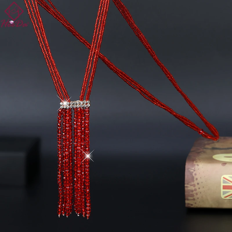 New Arrival Shiny Crystal Beads Necklace Women Graceful Joker Layers Tassel Sweater Chain Fashion Lady Neck Accessories
New Arrival Shiny Crystal Beads Necklace Women Graceful Joker Layers Tassel Sweater Chain Fashion Lady Neck Accessories