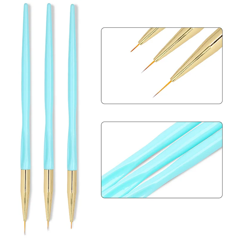 3 Pcs Liner Candy Blue Brushes Pens 0.6-1.1cm Sizes Flower Painted Drawing Lines Manicure Tools Nail Art Tips Set
3 Pcs Liner Candy Blue Brushes Pens 0.6-1.1cm Sizes Flower Painted Drawing Lines Manicure Tools Nail Art Tips Set