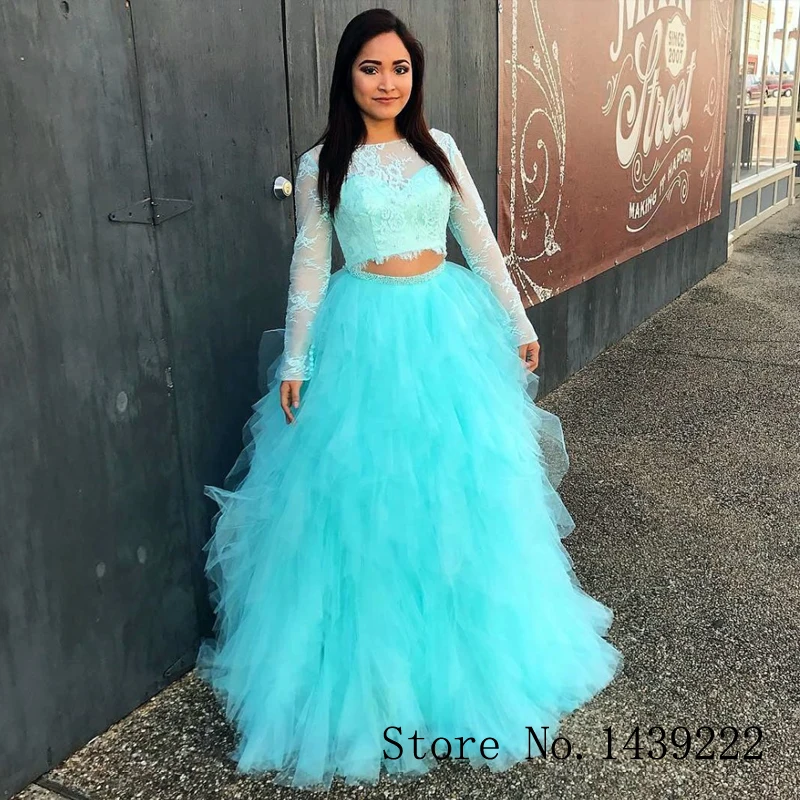 Sky Blue Two Pieces Evening Gowns Prom Dress Tiered Tulle Formal Celebrity Dresses Robe De Soiree Evening Dress
Sky Blue Two Pieces Evening Gowns Prom Dress Tiered Tulle Formal Celebrity Dresses Robe De Soiree Evening Dress