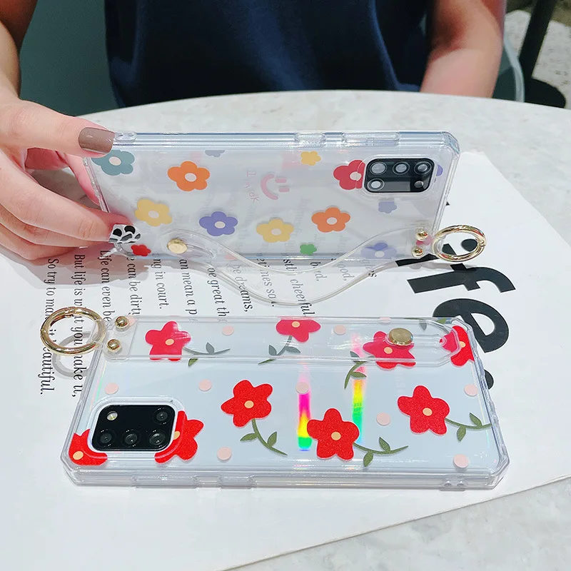 Laser Flower Transparent Wrist Strap Phone Case For iPhone 12 11 Pro Max X XR XS Max 8 7 Plus 12 Pro Back Cover Coque
Laser Flower Transparent Wrist Strap Phone Case For iPhone 12 11 Pro Max X XR XS Max 8 7 Plus 12 Pro Back Cover Coque