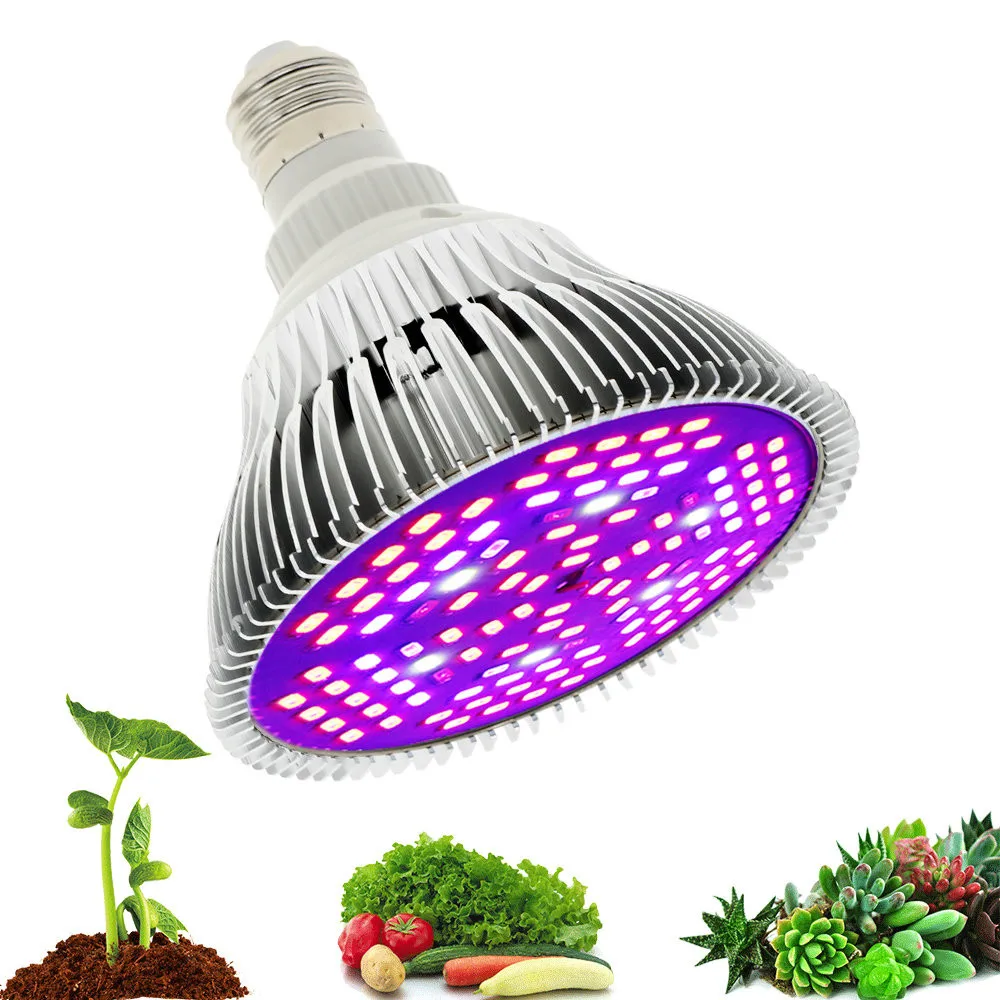 

LED Grow Light Full Spectrum 3W 5W 10W 30W 50W 80W E27 Red Blue UV IR Growing Lamps for Indoor Plants Hydroponics Greenhouse