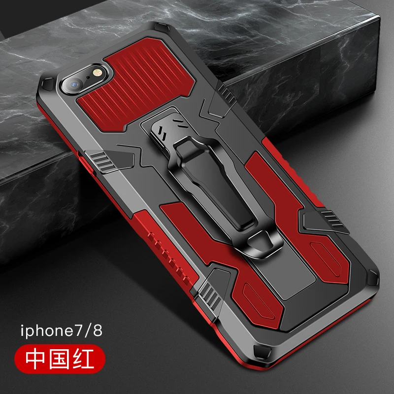 

Armor Case For iPhone 8 Plus 7 7G 8 G 7plus 8plus 7+ Shockproof Stand Holder Belt Clip Holster Case Cover For iPhone 7 8 iPhone7