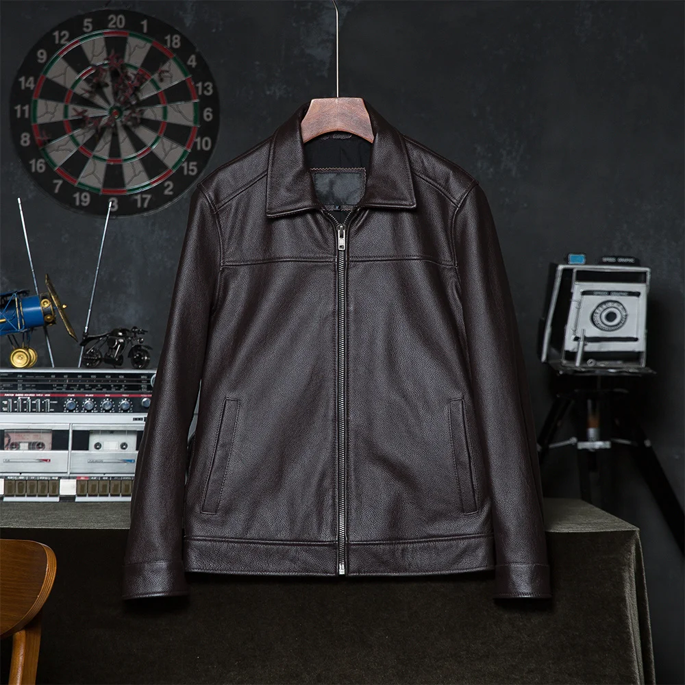 Genuine Men Leather Jacket 100% Natural Cowhide Clothing Male Skin Coat Autumn Spring Asian Size 6XL Wholesale Drop Shipping
Genuine Men Leather Jacket 100% Natural Cowhide Clothing Male Skin Coat Autumn Spring Asian Size 6XL Wholesale Drop Shipping