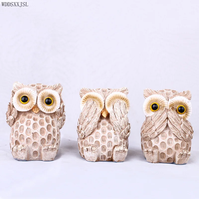

Modern simplicity cute and cute owl exquisitely carved resin crafts ornaments living room bedroom entrance home decoration