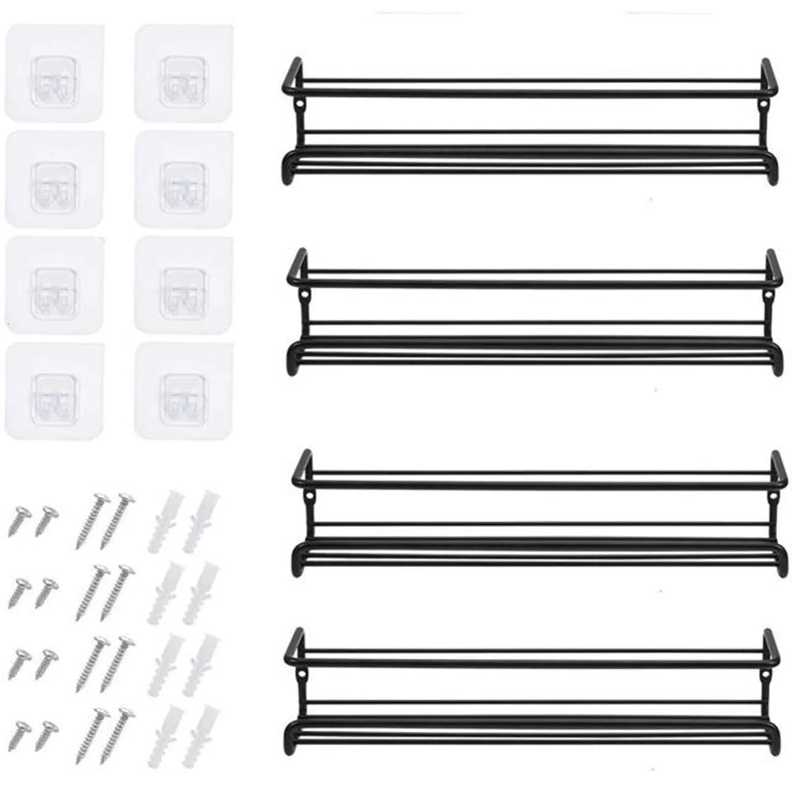 4pack Wall Mount Spice Rack Organizer Metal Hanging Racks Single Layer Seasoning For Home Restaurant Kitchen Bathroom
4pack Wall Mount Spice Rack Organizer Metal Hanging Racks Single Layer Seasoning For Home Restaurant Kitchen Bathroom