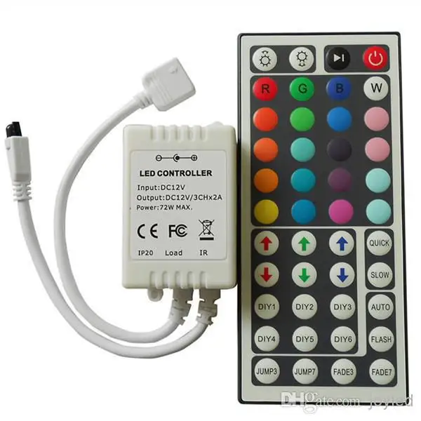 12V 44Keys 72W IR Remote RGB LED Controller for SMD 3528 5050 RGB LED Strip light string Lights
12V 44Keys 72W IR Remote RGB LED Controller for SMD 3528 5050 RGB LED Strip light string Lights
