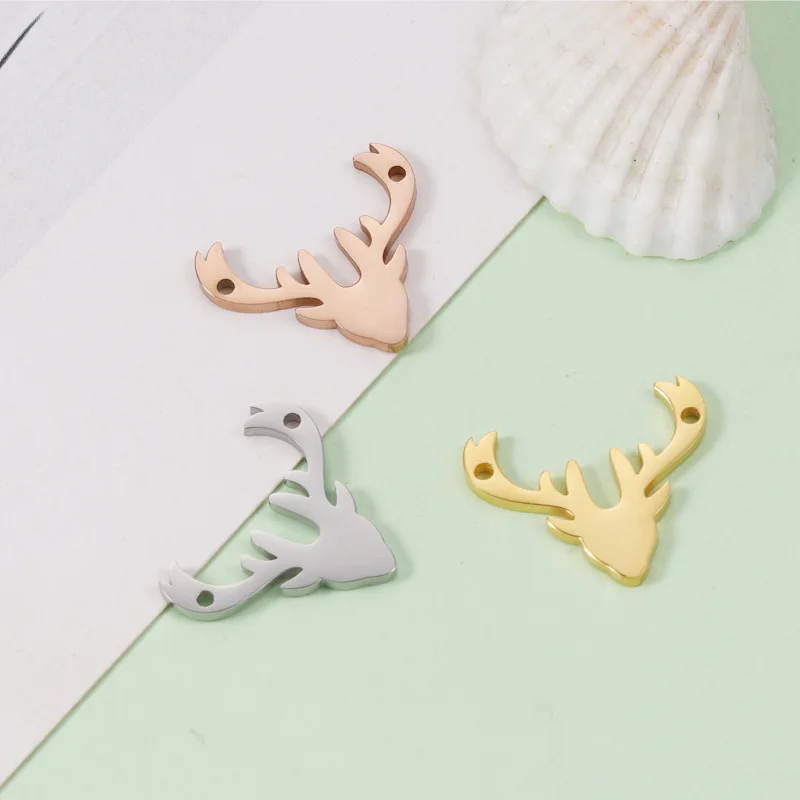 5pcs Stainless Steel Cute Antler Pendants Christmas Reindeer Bracelets Necklaces Choker Charms DIY Jewelry Accessories Supplies
5pcs Stainless Steel Cute Antler Pendants Christmas Reindeer Bracelets Necklaces Choker Charms DIY Jewelry Accessories Supplies