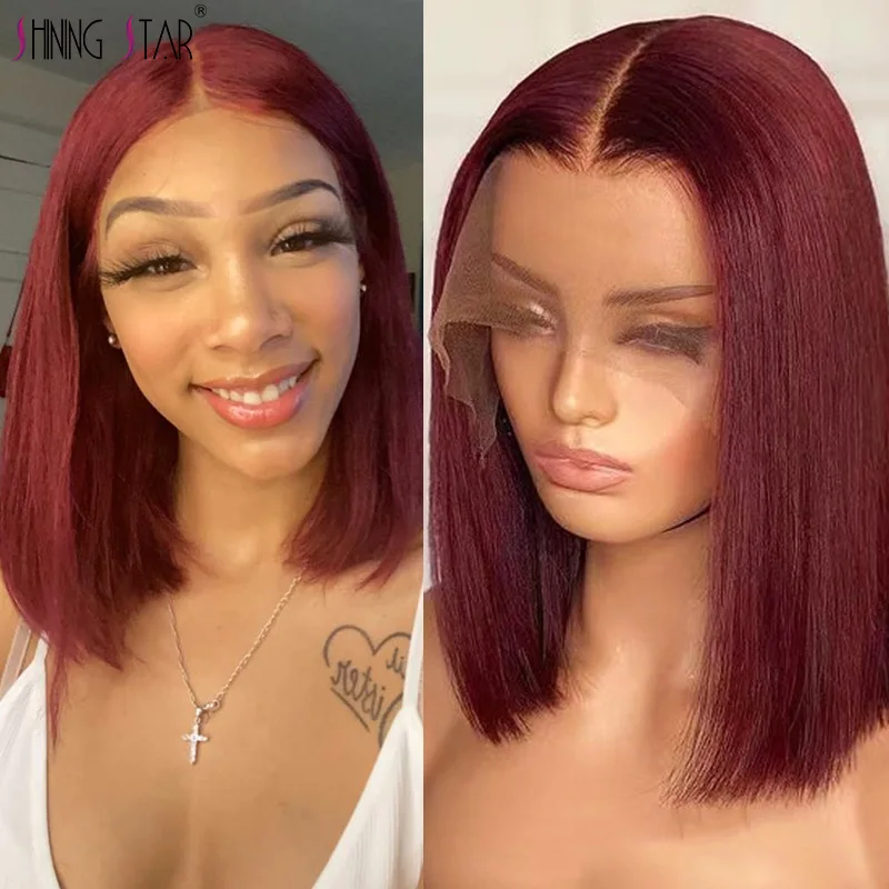 99J Burgundy Bob Wigs Pre Plucked With Baby Hair Brazilian Straight Lace Front Wig For Women Short Bob Human Hair Shining Star
99J Burgundy Bob Wigs Pre Plucked With Baby Hair Brazilian Straight Lace Front Wig For Women Short Bob Human Hair Shining Star
