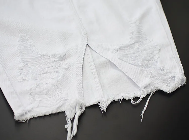 White High Waist Ripped Bodycon Denim Skirts Womens Midi Jeans Skirt Women Sexy Pencil Skirt
White High Waist Ripped Bodycon Denim Skirts Womens Midi Jeans Skirt Women Sexy Pencil Skirt