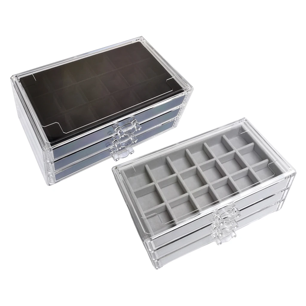 Acrylic 3-Layer Flannel Storage Box Jewelry Case Clear Cover Compact Finishing Box for Girls Women Rings Stationery Sundries
Acrylic 3-Layer Flannel Storage Box Jewelry Case Clear Cover Compact Finishing Box for Girls Women Rings Stationery Sundries