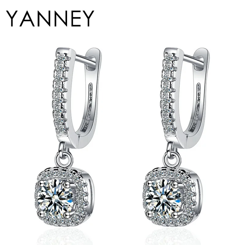YANNEY Genuine 925 Sterling Silver 24MM Fine Square CZ Zircon Pendant Earrings For Women The Best Anniversary Gift Jewelry
YANNEY Genuine 925 Sterling Silver 24MM Fine Square CZ Zircon Pendant Earrings For Women The Best Anniversary Gift Jewelry