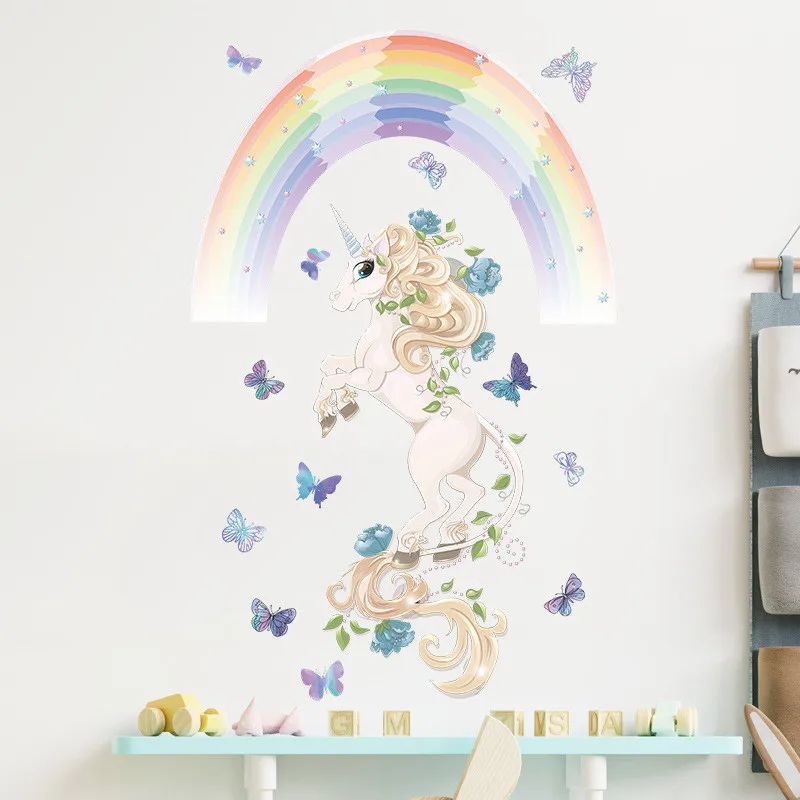 Rainbow Unicorn Butterfly Wall Sticker For Kid Room Girl Bedroom Unicorn Wall Decor Vinyl Mural Decal Licorne Decoration Chambre
Rainbow Unicorn Butterfly Wall Sticker For Kid Room Girl Bedroom Unicorn Wall Decor Vinyl Mural Decal Licorne Decoration Chambre