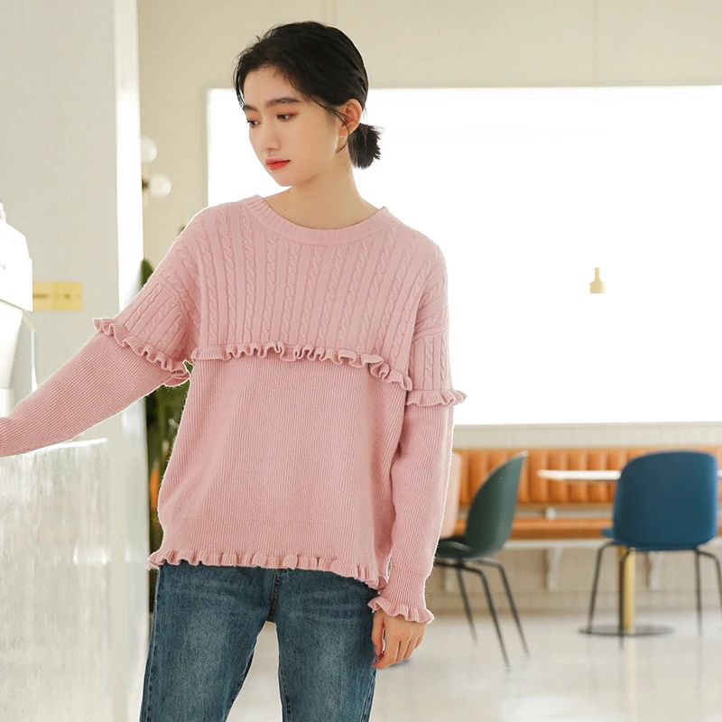 2020 Sweaters For Women Solid Wave Long Sleeve Knitted Pullovers Fall Winter O-neck Loose Jumpers Girls College Knitwear W038
2020 Sweaters For Women Solid Wave Long Sleeve Knitted Pullovers Fall Winter O-neck Loose Jumpers Girls College Knitwear W038