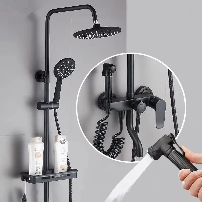 Luxury Black Shower System Bathroom Shower Set Rainfall Copper Torneiras Do Banheiro Bathroom Accessories Sets BK50HS
Luxury Black Shower System Bathroom Shower Set Rainfall Copper Torneiras Do Banheiro Bathroom Accessories Sets BK50HS