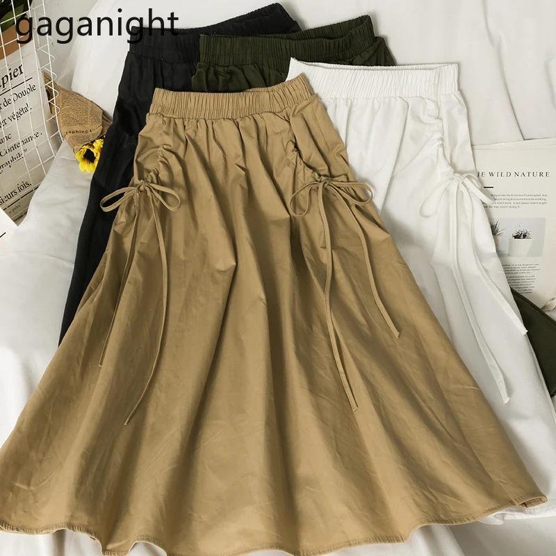 Gaganight Korean Women Long Skirt Solid Office Lady Elastic High Waist A Line Swing Skirts Chic Vintage Loose Bottom Faldas
Gaganight Korean Women Long Skirt Solid Office Lady Elastic High Waist A Line Swing Skirts Chic Vintage Loose Bottom Faldas