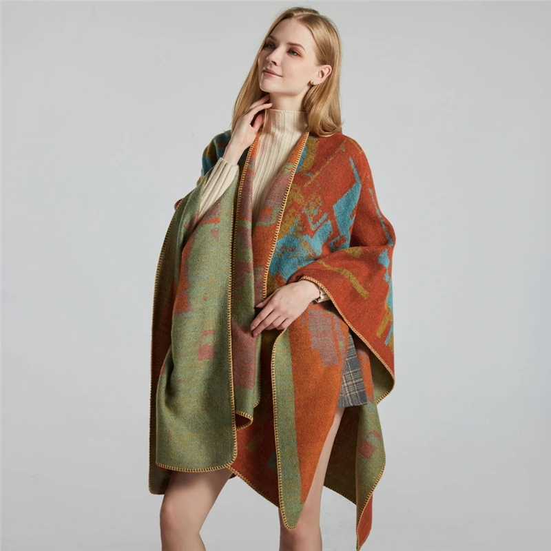 Poncho Capes New 2020 Luxury Brand Women Winter Scarf Warmer Shawl Ladies Blanket Knit Wrap Cashmere Female Echarpe All-match
Poncho Capes New 2020 Luxury Brand Women Winter Scarf Warmer Shawl Ladies Blanket Knit Wrap Cashmere Female Echarpe All-match