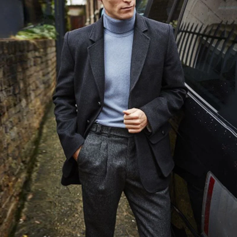 Men's Casual Blazer Suit Slim Full Sleeve Single Breasted Button Solid Color Autumn Winter Woolen Blend Coat Lapel
Men's Casual Blazer Suit Slim Full Sleeve Single Breasted Button Solid Color Autumn Winter Woolen Blend Coat Lapel