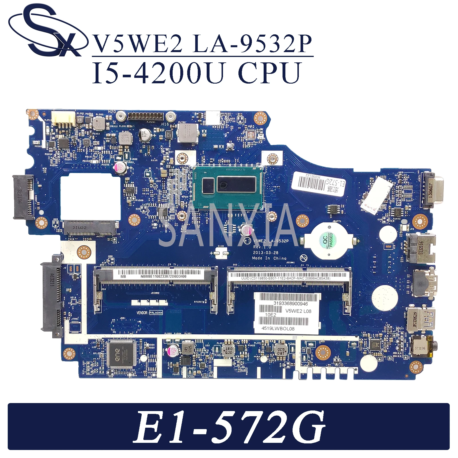Материнская плата KEFU V5WE2 для ноутбука Acer LA-9532P, оригинальная материнская плата UMA E1-572G
Материнская плата KEFU V5WE2 для ноутбука Acer LA-9532P, оригинальная материнская плата UMA E1-572G