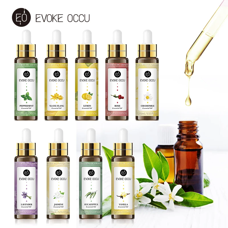 

EVOKE OCCU Tea tree Lavender Essential Oils 10ML Diffuser Oleos Essenciais Aroma Oil Jasmine Eucalyptus Vanilla Peppermint Oil