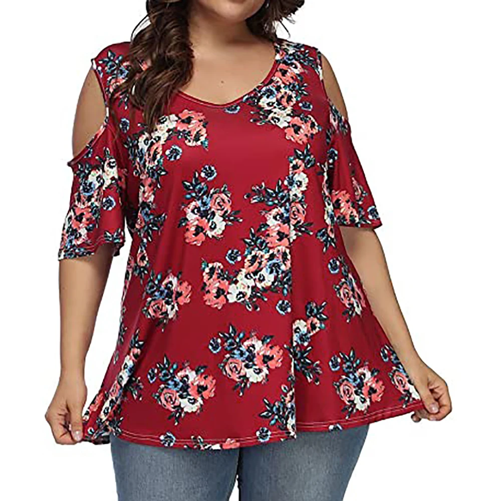 Floral Print Off Shoulder Plus Size Tops Summer Short Sleeve O Neck Top Women Fashion Large Size Loose Blouse блузка женская
Floral Print Off Shoulder Plus Size Tops Summer Short Sleeve O Neck Top Women Fashion Large Size Loose Blouse блузка женская