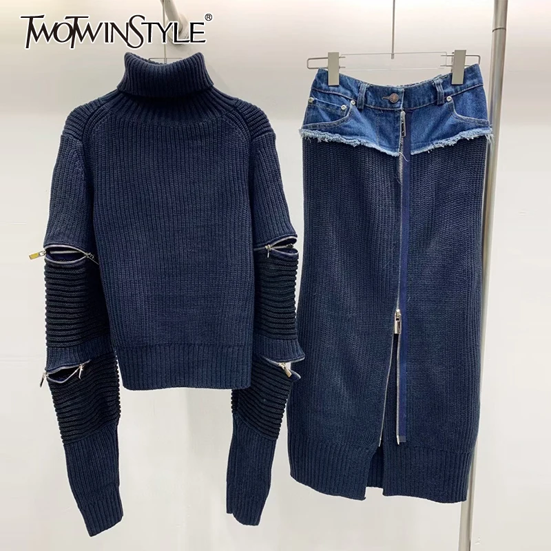 TWOTWINSTYLE, повседневный тонкий однотонный комплект из двух предметов, женский свитер с высоким воротником и длинным рукавом, юбка с высокой та...
TWOTWINSTYLE, повседневный тонкий однотонный комплект из двух предметов, женский свитер с высоким воротником и длинным рукавом, юбка с высокой та...