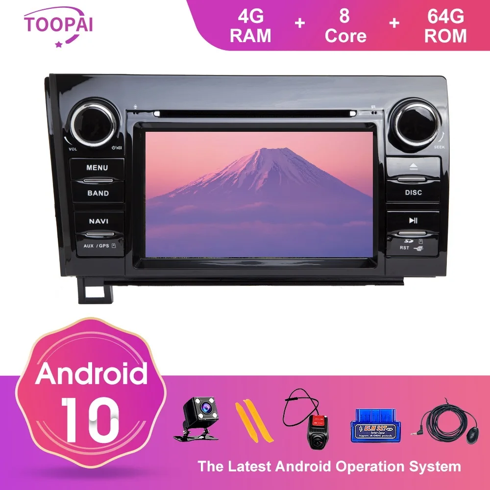 TOOPAI Android 10 для Toyota Tundra Sequoia 2007-2013 Авто Радио Стерео DVD SWC IPS 7 "GPS навигация