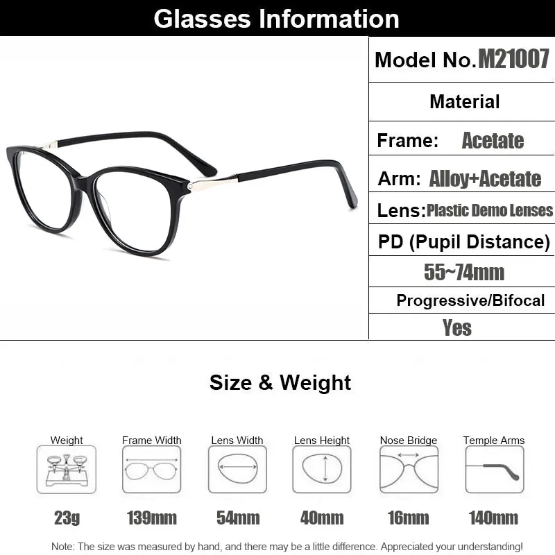 Gmei Optical Acetate Glasses Frame Women Cat Eye Prescription Eyeglasses Myopia Optical Frame Female Cateye Spectacles M21007
Gmei Optical Acetate Glasses Frame Women Cat Eye Prescription Eyeglasses Myopia Optical Frame Female Cateye Spectacles M21007