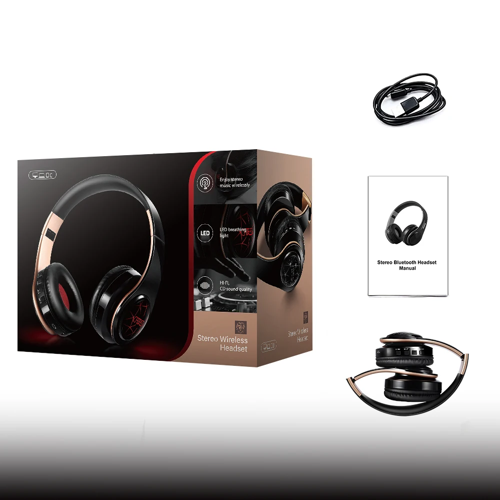 New arrival LED breathing lights wireless bluetooth headphone mobile headset support mobile computer tablet heavy bass
New arrival LED breathing lights wireless bluetooth headphone mobile headset support mobile computer tablet heavy bass