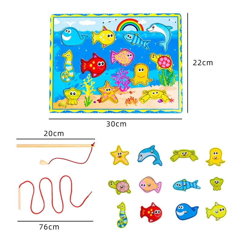 Magnetic Fishing Game Educational Basic Skill Development Toys Wooden Bath Floor Puzzle Fish Toys for Kids Toddlers
Magnetic Fishing Game Educational Basic Skill Development Toys Wooden Bath Floor Puzzle Fish Toys for Kids Toddlers